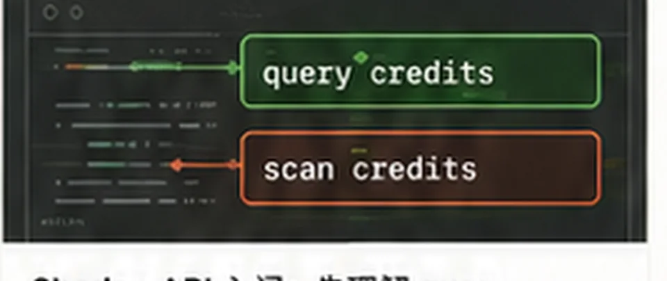 Shodan query credits 与 scan credits 对比示意图